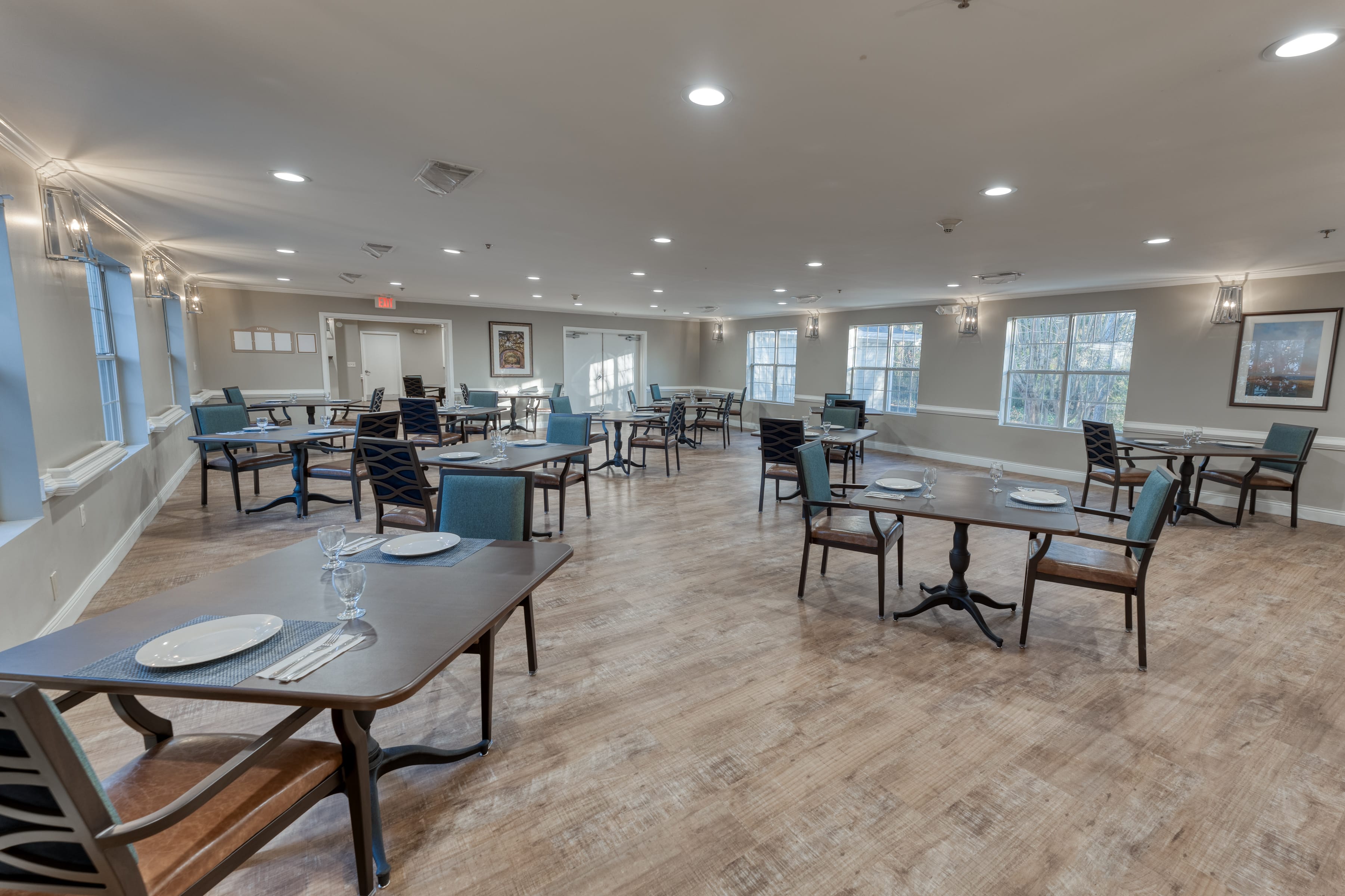 Open dining and social areas